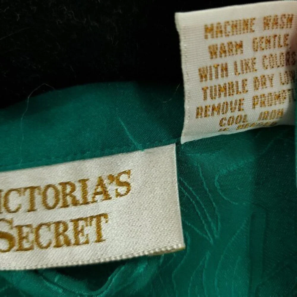 VTG Victoria's Secret Gold Label Full Length Satin Robe M Green